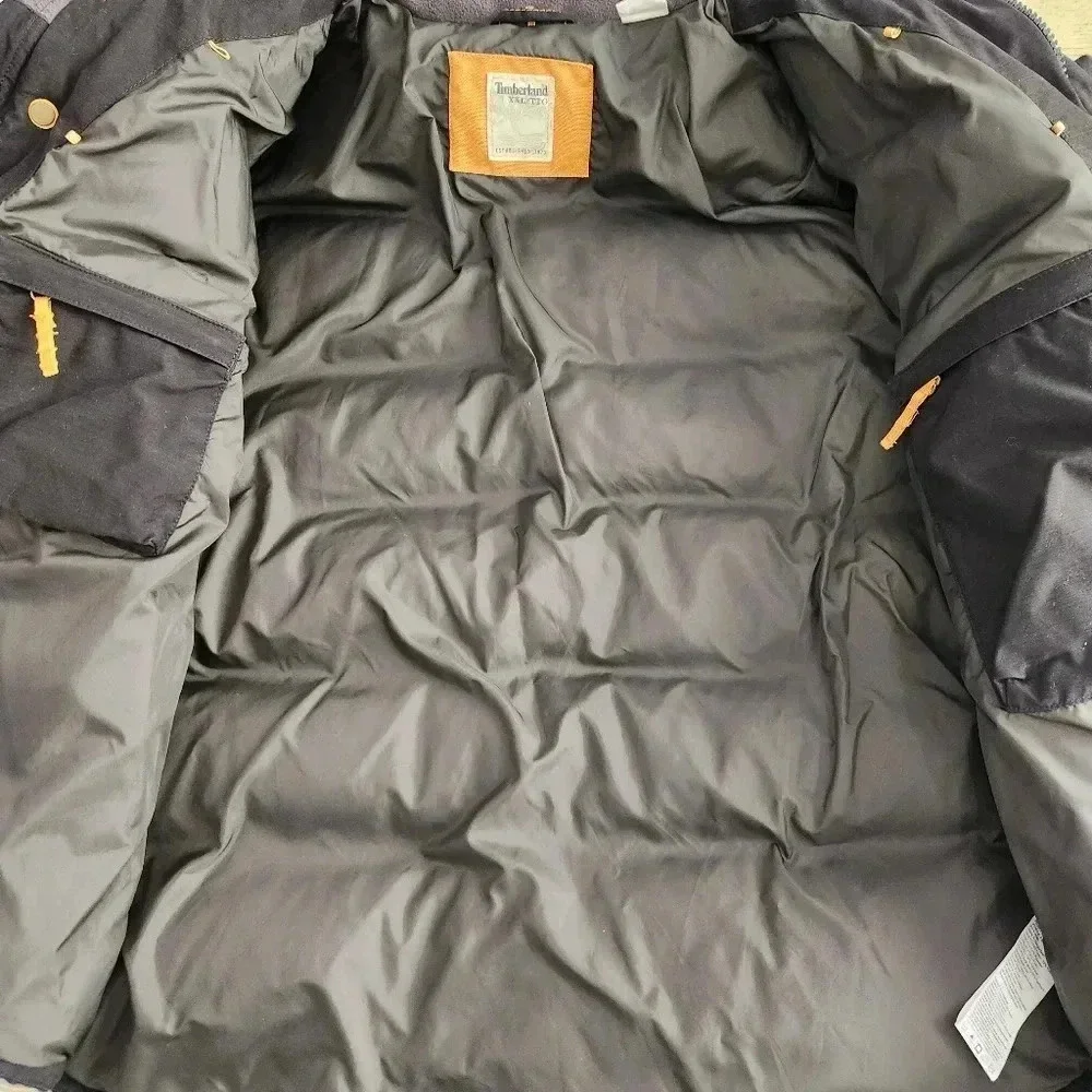 TIMBERLAND Y2K DUCK DOWN Puffer JACKET, Black, Men's XXL - Picture 5 of 14